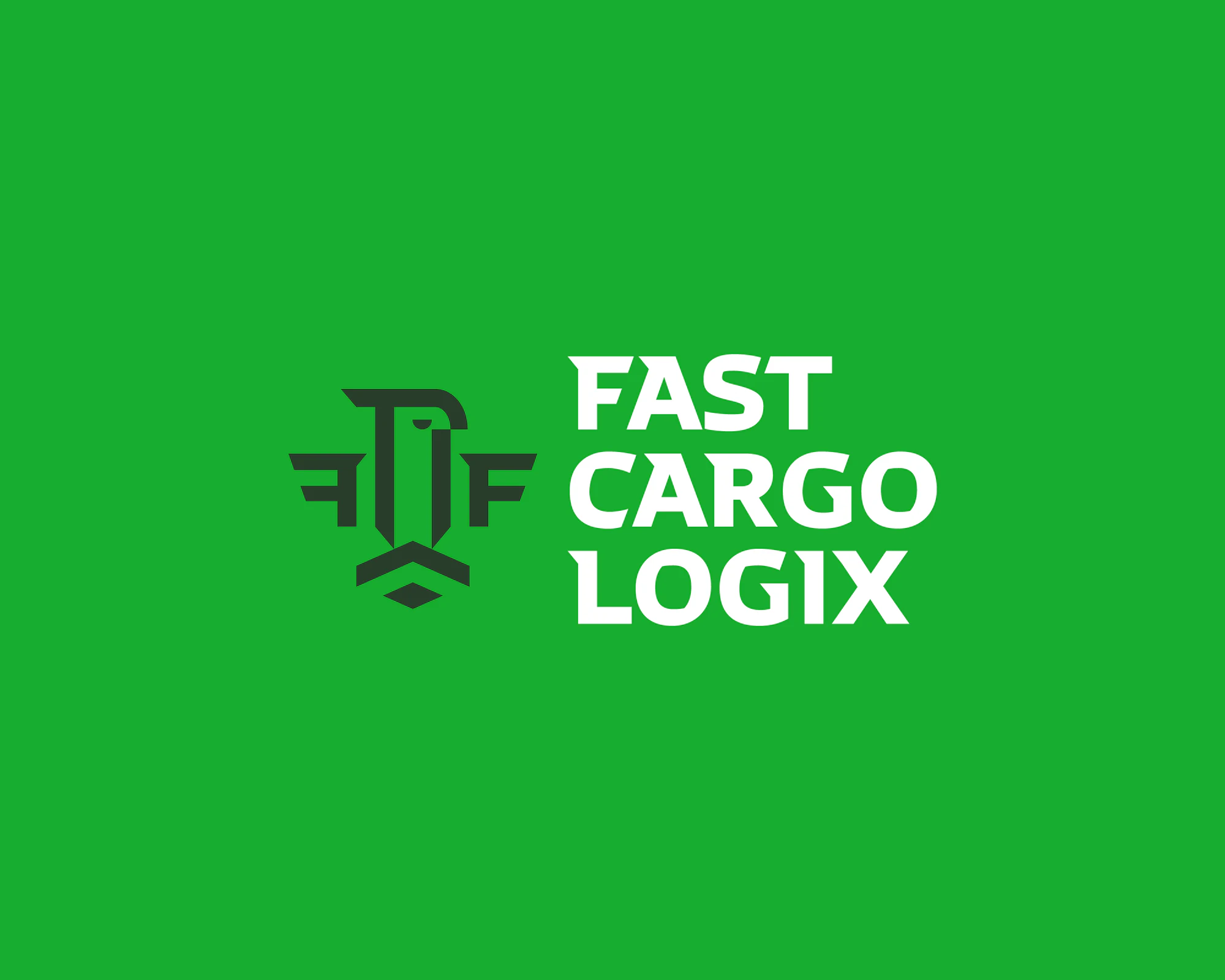 Identidad de Fast Cargo Logix sobre fondo verde